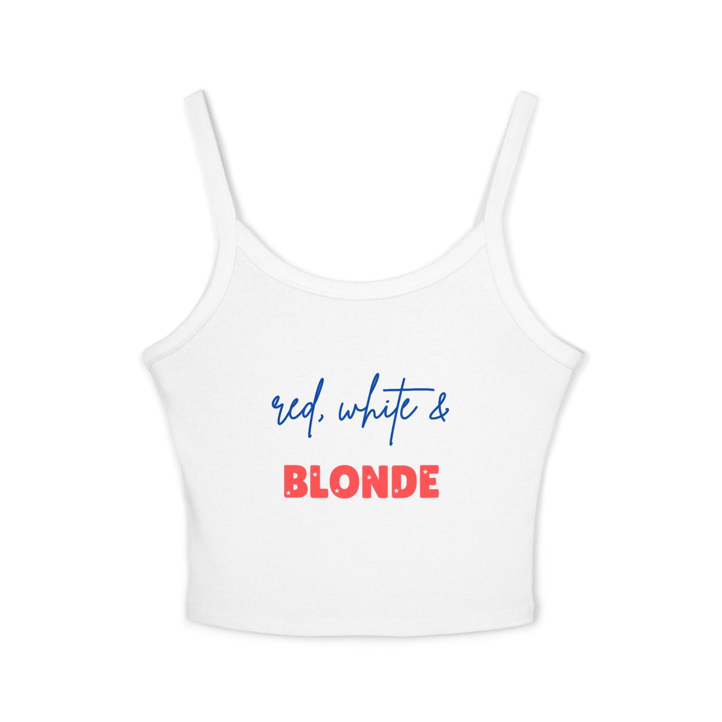 Red, White & Blonde Spaghetti Strap Tank Top