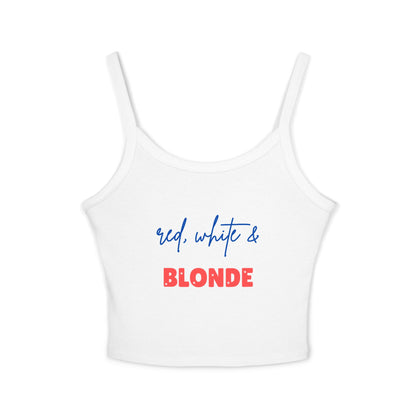 Red, White & Blonde Spaghetti Strap Tank Top