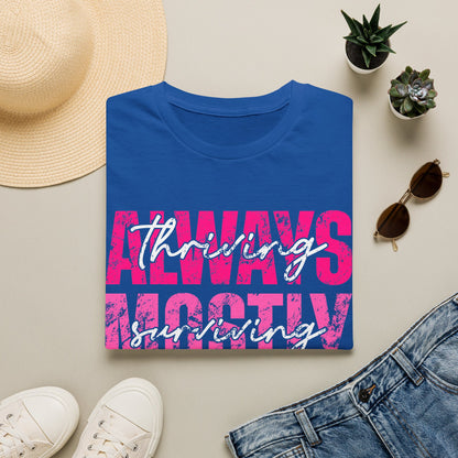 'Always Mostly Rarely' Pink Distressed Tee