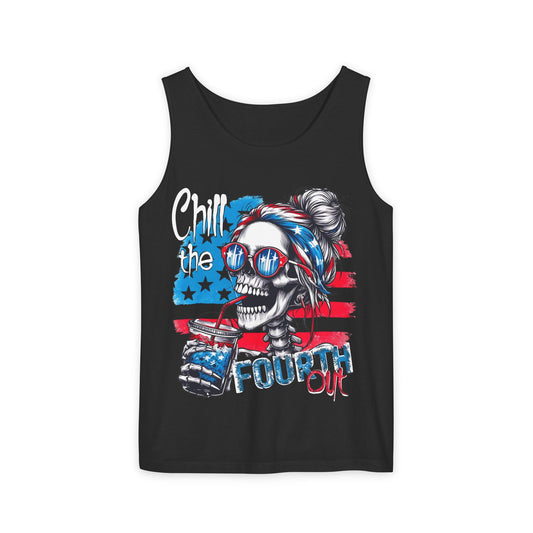 Fourth Out Patriotic Skull Tank