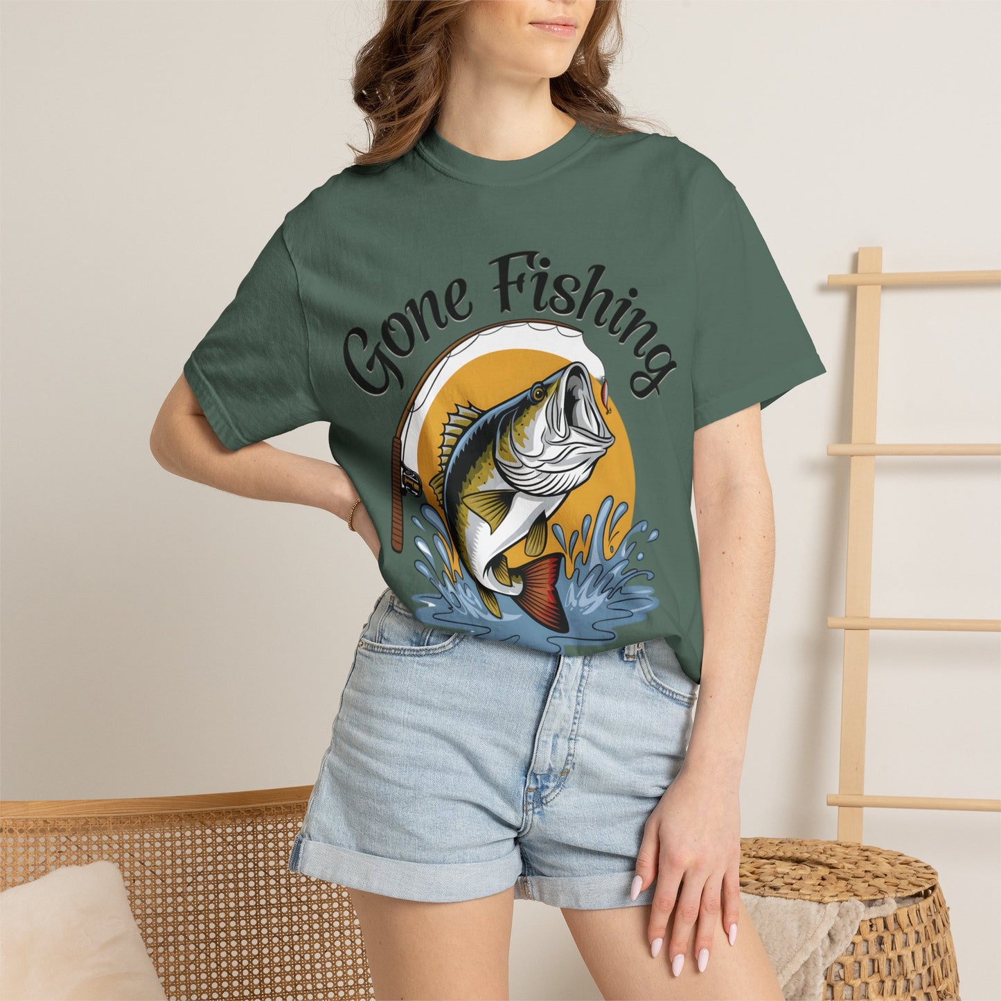 Gone Fishing T-Shirt — Bass Fishing Graphic Tee