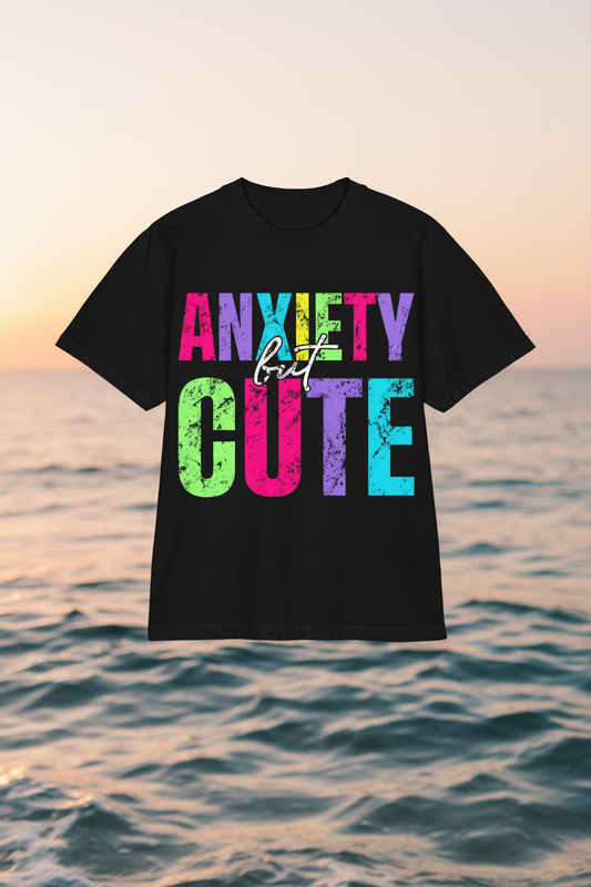 Anxiety But Cute Tee - Ocean Background