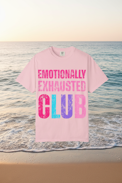 Emotionally Exhausted Club Tee - Ocean Background